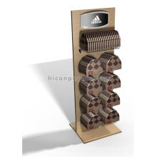 Porta-chapéus para loja de equipamentos de publicidade de madeira autônomo porta-chapéus para loja de varejo